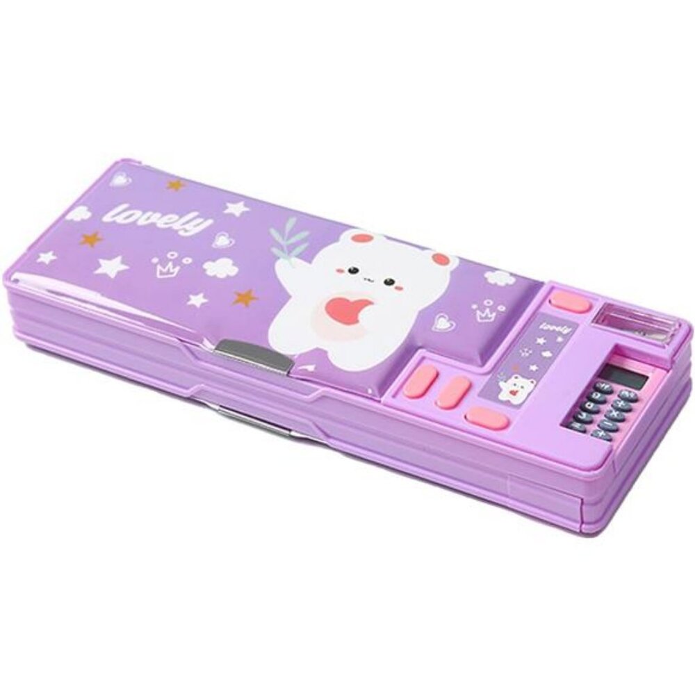 Multifunction Pencil Case with Calculator, Pencil Sharpener and Curriculum,